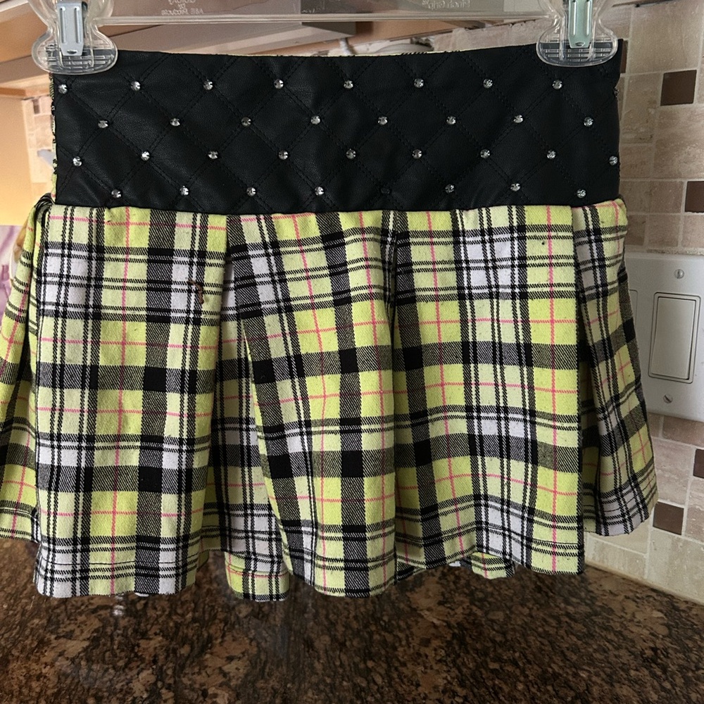 Kids Justice Yellow Black Skater Mini Skort